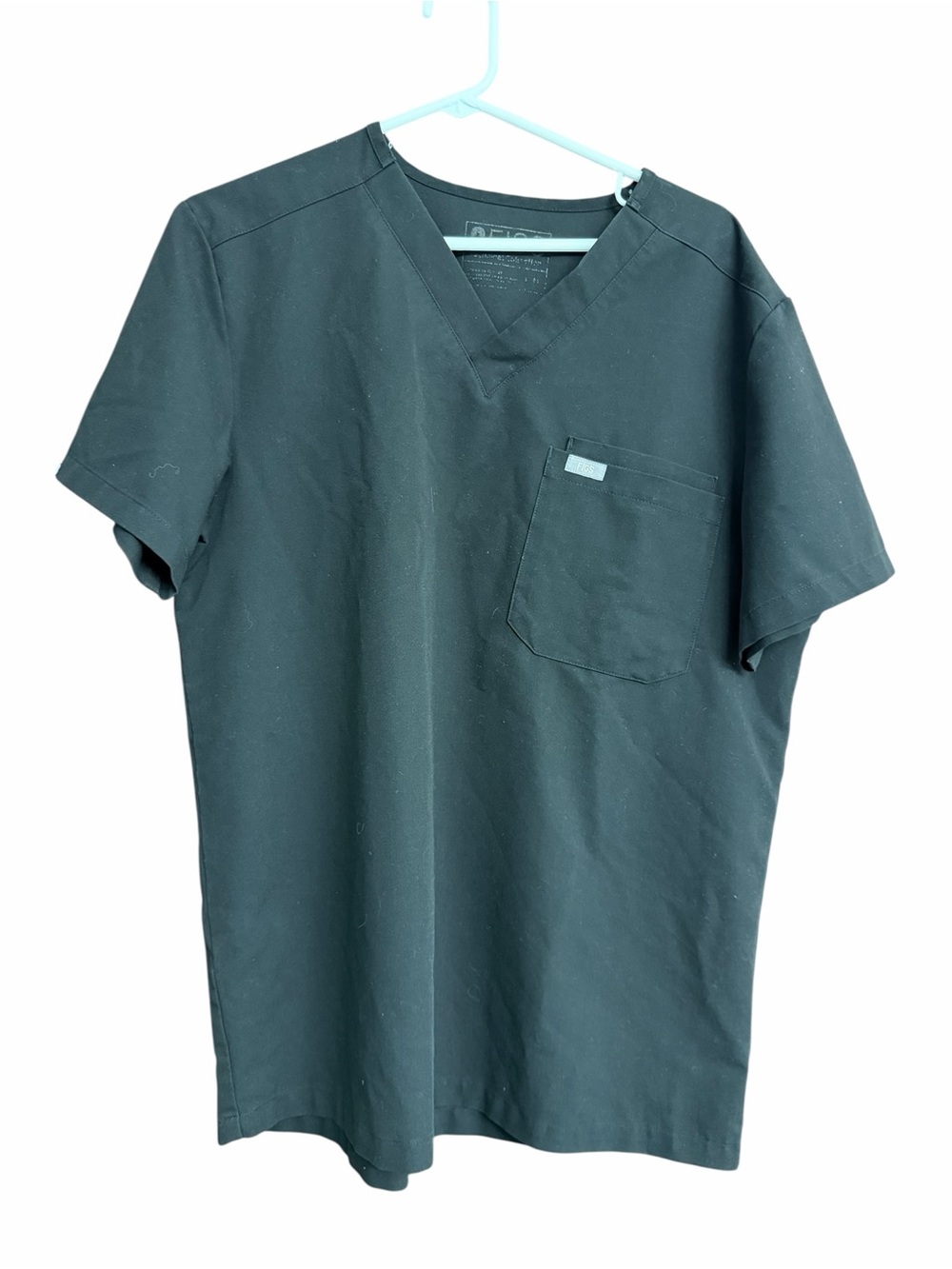 Figs Black V-Neck Pocket Scrub Shirt